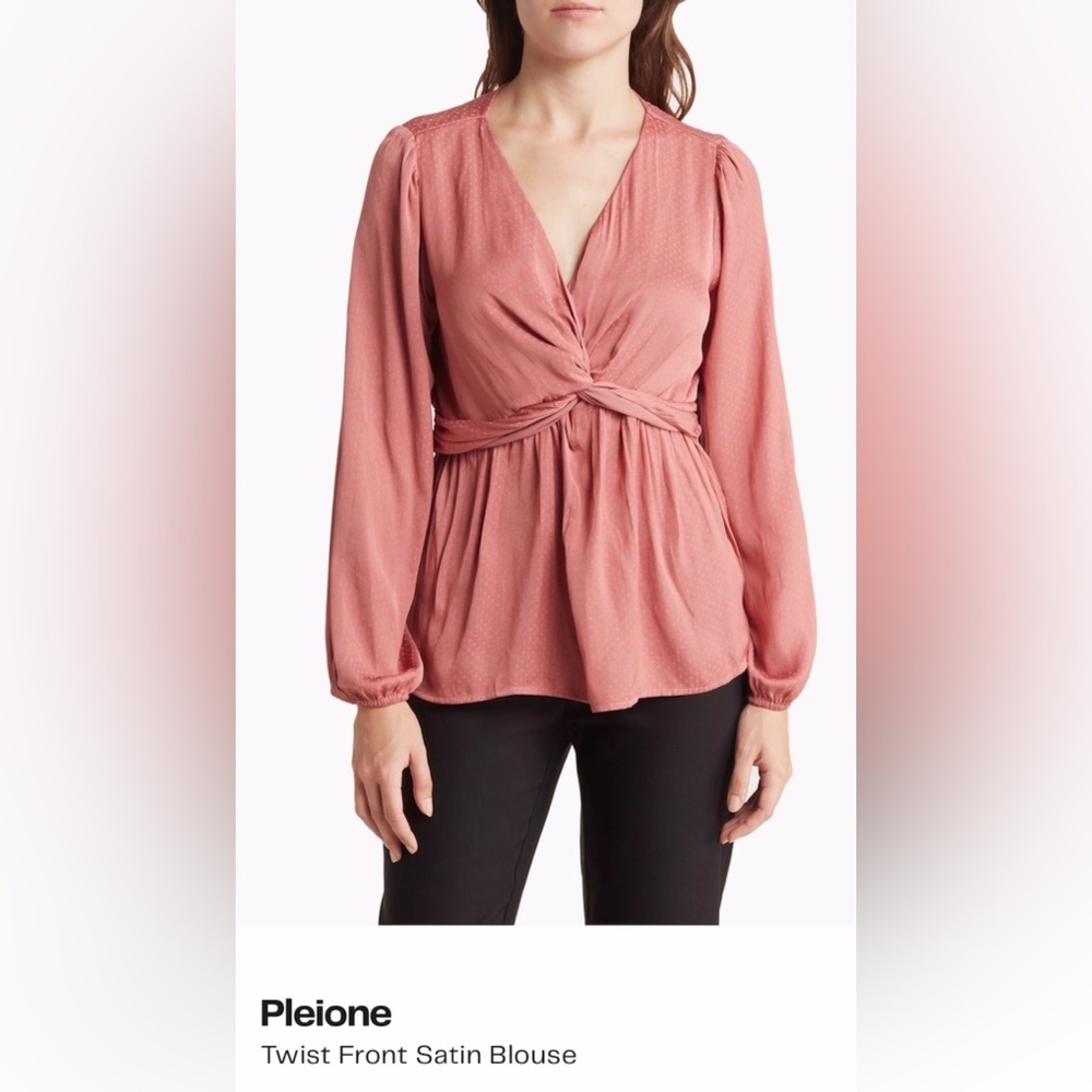 Pleione Twist Front Satin Blouse